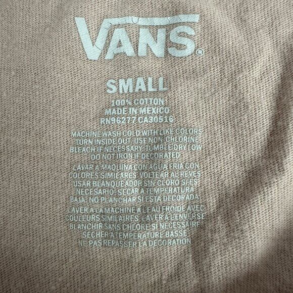 Vans Reap In Peace Graphic Tee Womens S Skeleton Skateboard Print Beige T Shirt - Picture 3 of 4
